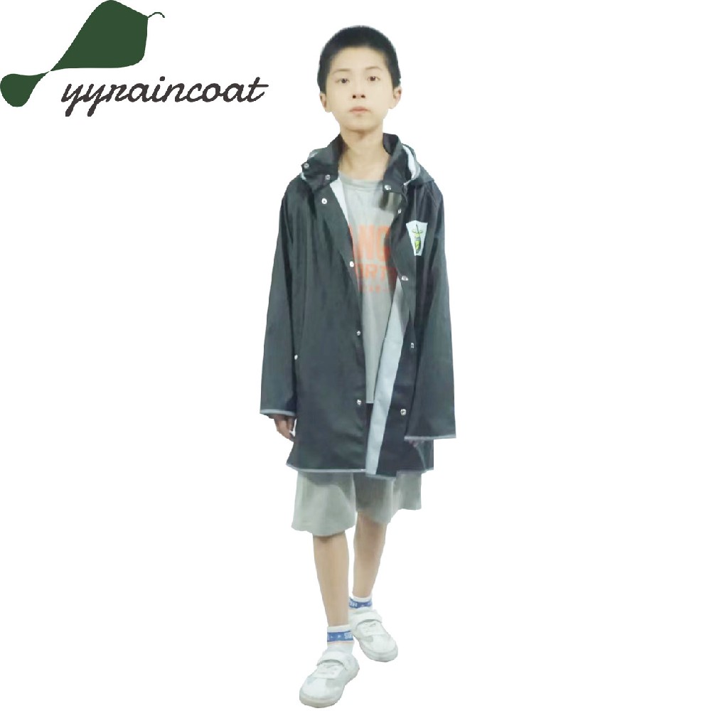 The Black PU Boy Rain Jacket